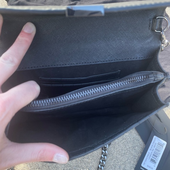 NWT Btokier Lennox Small Croc-Embossed Leather Crossbody in Black - Picture 4 of 8